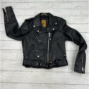 Schott NYC Perfecto Classic VTG USA Made Size S Black Leather Moto Jacket